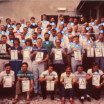 Participants of NATO ASI 1983 posing for an outdoor picture at Cetraro.